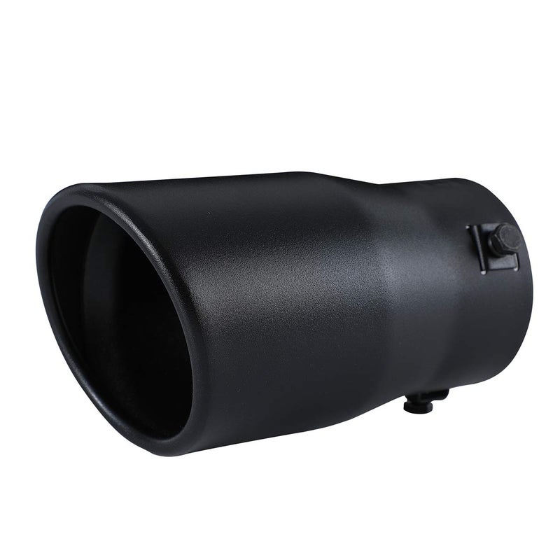 TriTrust Exhaust Tip, 2-2.75 inch inlet adjustable, Fit 2''/2.25''/2.5''/2.75'' Outer diameter Tailpipe, 3.5''Outlet 6''Long Muffler Tip, Black Powder Coated Stainless Steel Tail Tip - Image 1